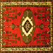 Square Persian Yellow Traditional Rug, tr716yw