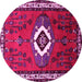 Round Persian Pink Traditional Rug, tr716pnk