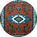 Round Persian Light Blue Traditional Rug, tr716lblu