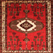 Round Machine Washable Persian Orange Traditional Area Rugs, wshtr716org