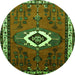Square Persian Green Traditional Rug, tr716grn