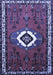 Machine Washable Persian Blue Traditional Rug, wshtr716blu