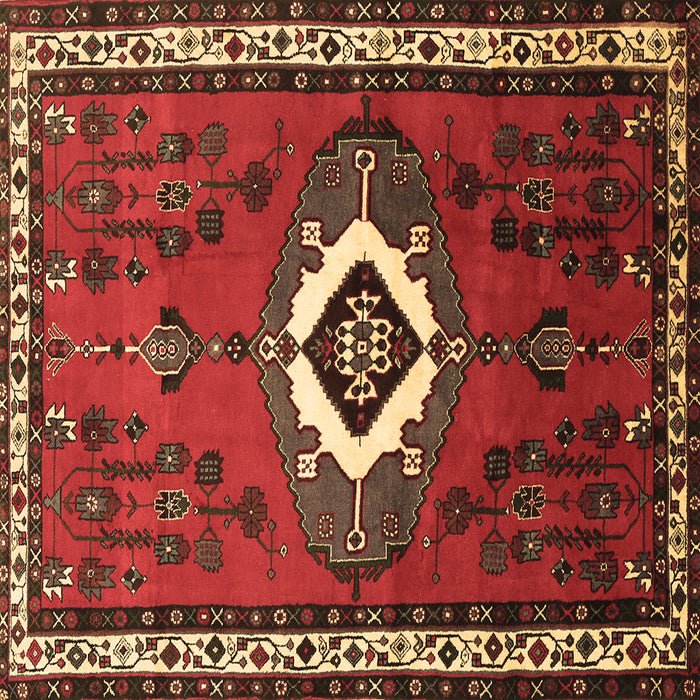 Square Persian Brown Traditional Rug, tr716brn