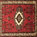 Square Persian Brown Traditional Rug, tr716brn