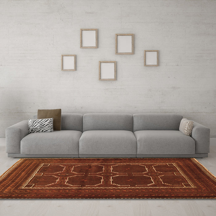 Machine Washable Persian Orange Traditional Area Rugs in a Living Room, wshtr717org