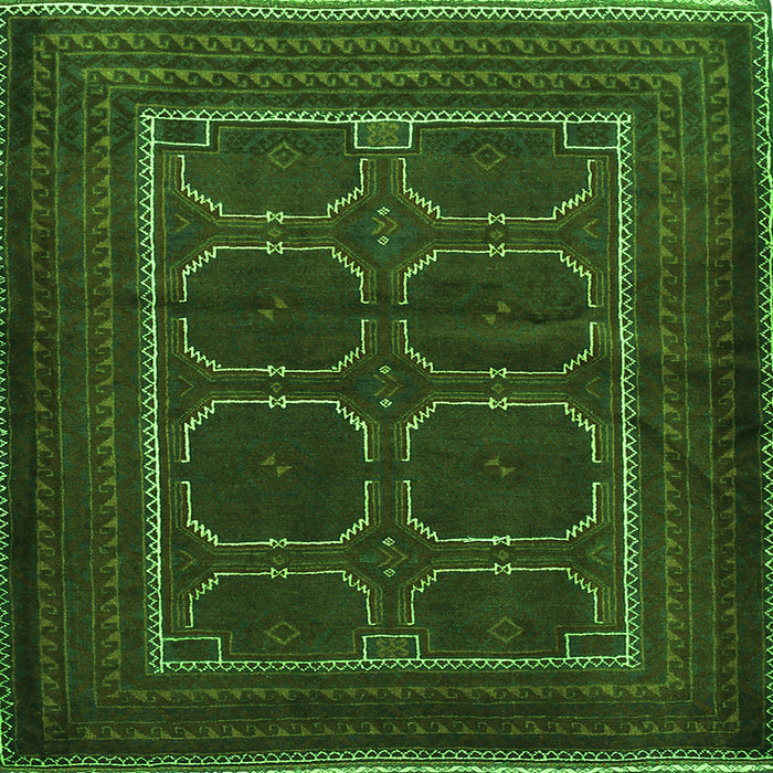 Round Machine Washable Persian Green Traditional Area Rugs, wshtr717grn