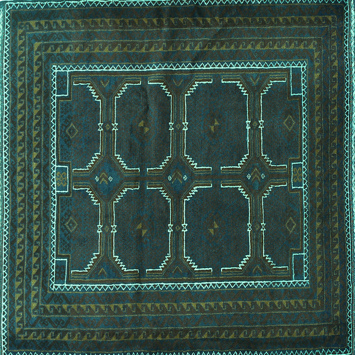 Square Persian Turquoise Traditional Rug, tr717turq