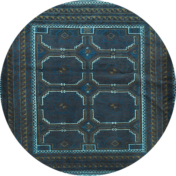 Round Persian Light Blue Traditional Rug, tr717lblu