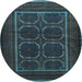 Round Persian Light Blue Traditional Rug, tr717lblu