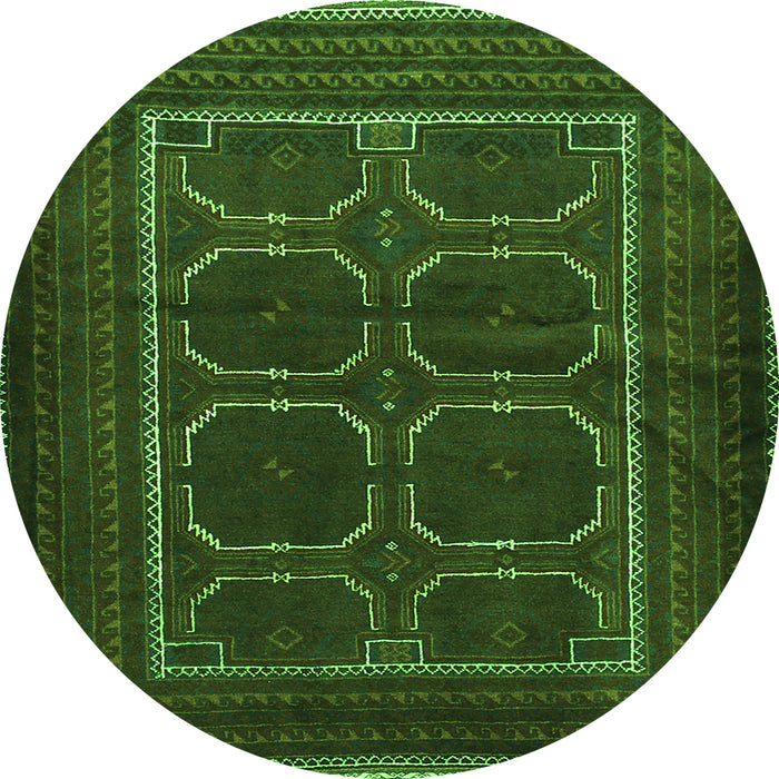 Square Persian Green Traditional Rug, tr717grn