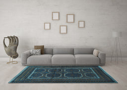 Machine Washable Persian Light Blue Traditional Rug in a Living Room, wshtr717lblu