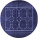 Round Persian Blue Traditional Rug, tr717blu