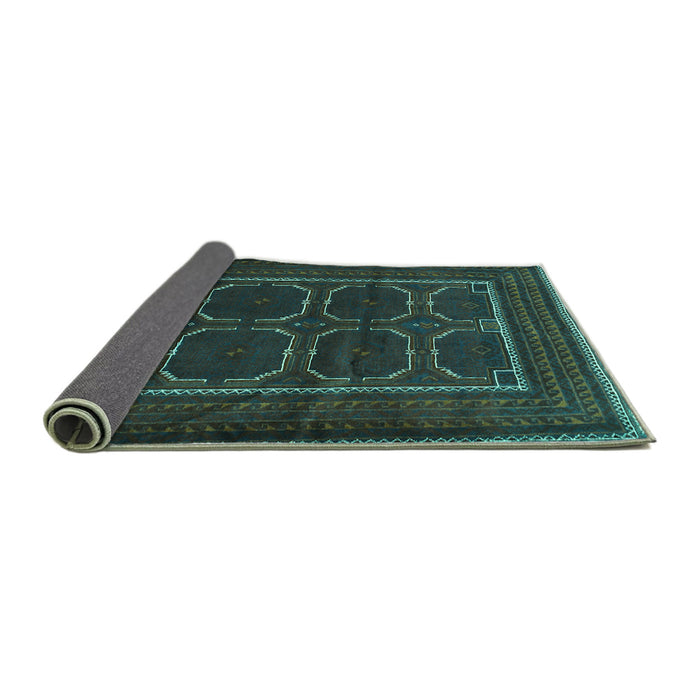 Sideview of Persian Turquoise Traditional Rug, tr717turq