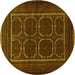 Round Persian Yellow Traditional Rug, tr717yw