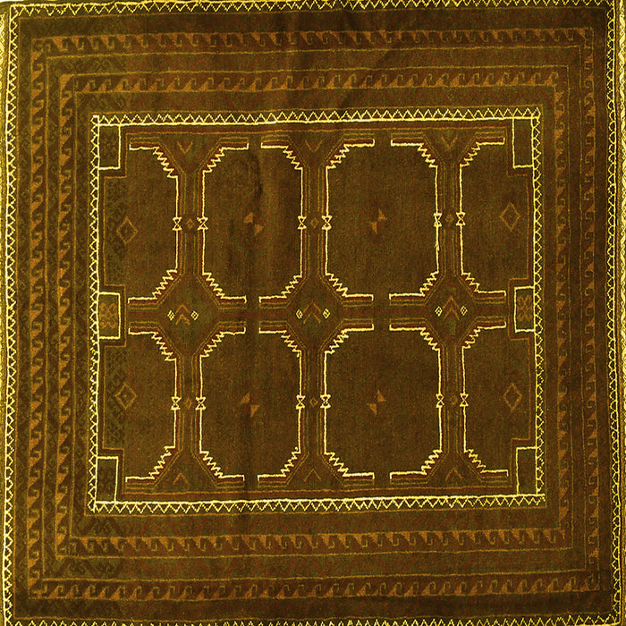 Square Persian Yellow Traditional Rug, tr717yw