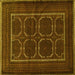 Square Persian Yellow Traditional Rug, tr717yw