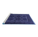 Sideview of Machine Washable Persian Blue Traditional Rug, wshtr717blu