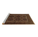 Sideview of Machine Washable Persian Brown Traditional Rug, wshtr717brn