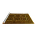 Sideview of Machine Washable Persian Yellow Traditional Rug, wshtr717yw