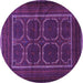 Round Machine Washable Persian Purple Traditional Area Rugs, wshtr717pur