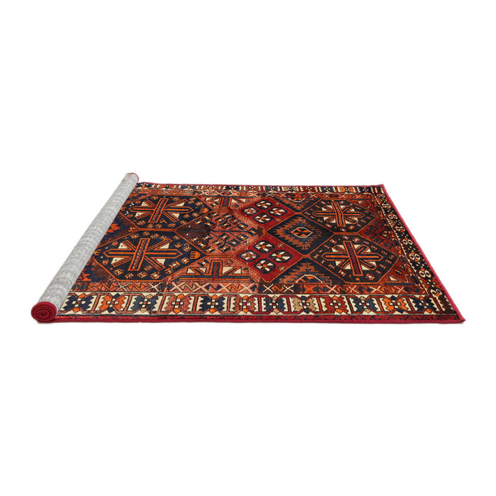 Sideview of Machine Washable Traditional Gold Brown Rug, wshtr718