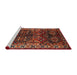 Sideview of Machine Washable Traditional Gold Brown Rug, wshtr718