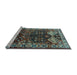 Sideview of Machine Washable Persian Light Blue Traditional Rug, wshtr718lblu