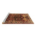 Sideview of Machine Washable Persian Brown Traditional Rug, wshtr718brn