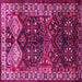 Square Persian Pink Traditional Rug, tr718pnk