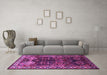 Machine Washable Persian Purple Traditional Area Rugs in a Living Room, wshtr718pur