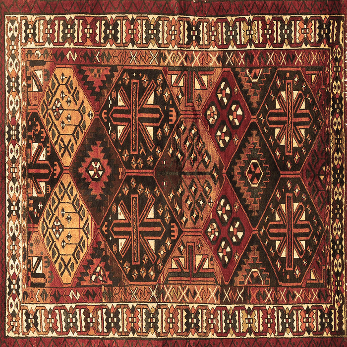 Square Persian Brown Traditional Rug, tr718brn
