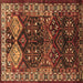 Square Persian Brown Traditional Rug, tr718brn