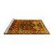 Sideview of Machine Washable Persian Yellow Traditional Rug, wshtr718yw