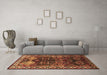 Machine Washable Persian Brown Traditional Rug in a Living Room,, wshtr718brn