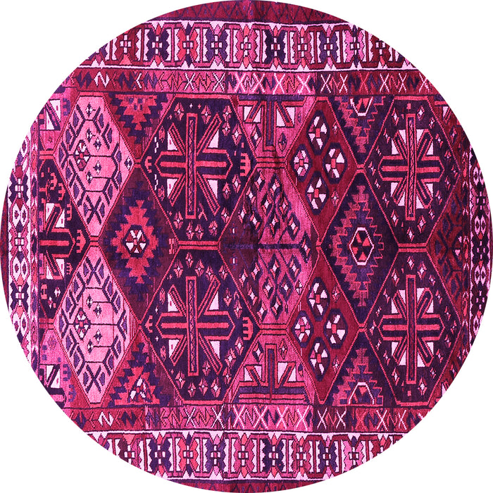 Round Persian Pink Traditional Rug, tr718pnk