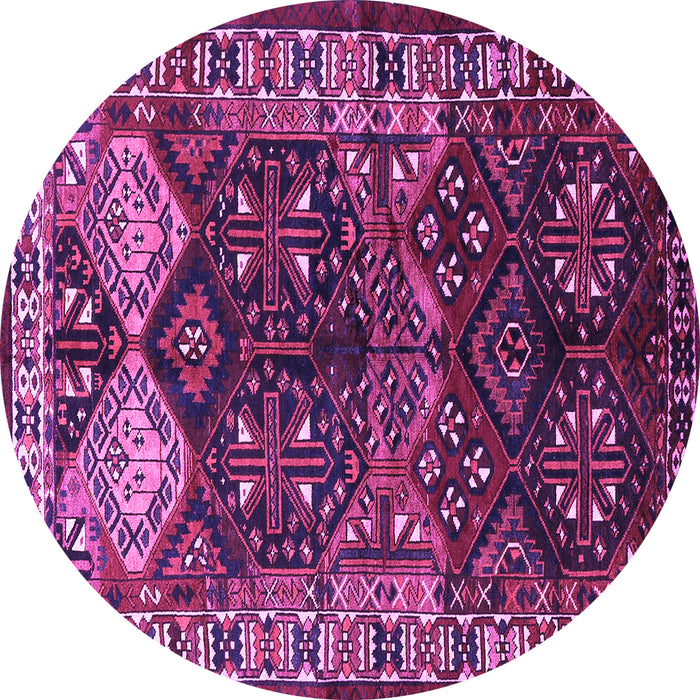 Round Persian Purple Traditional Rug, tr718pur