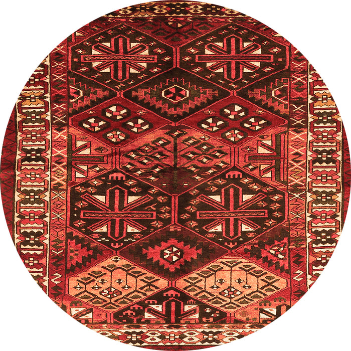 Square Persian Orange Traditional Rug, tr718org