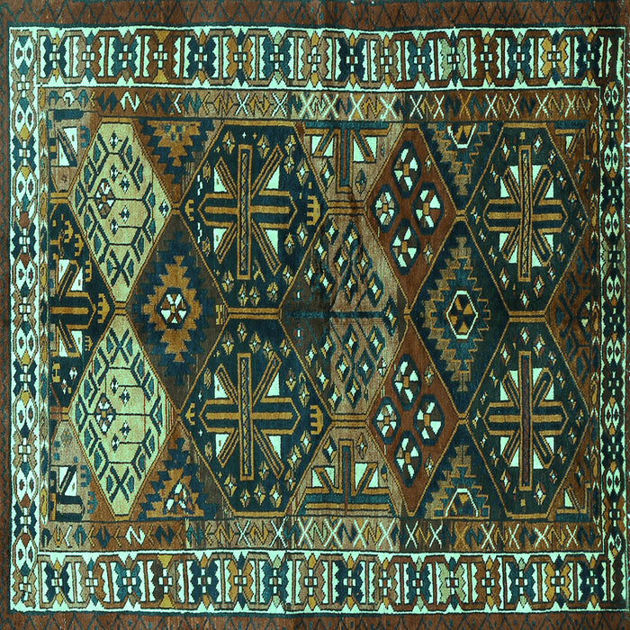 Square Persian Turquoise Traditional Rug, tr718turq