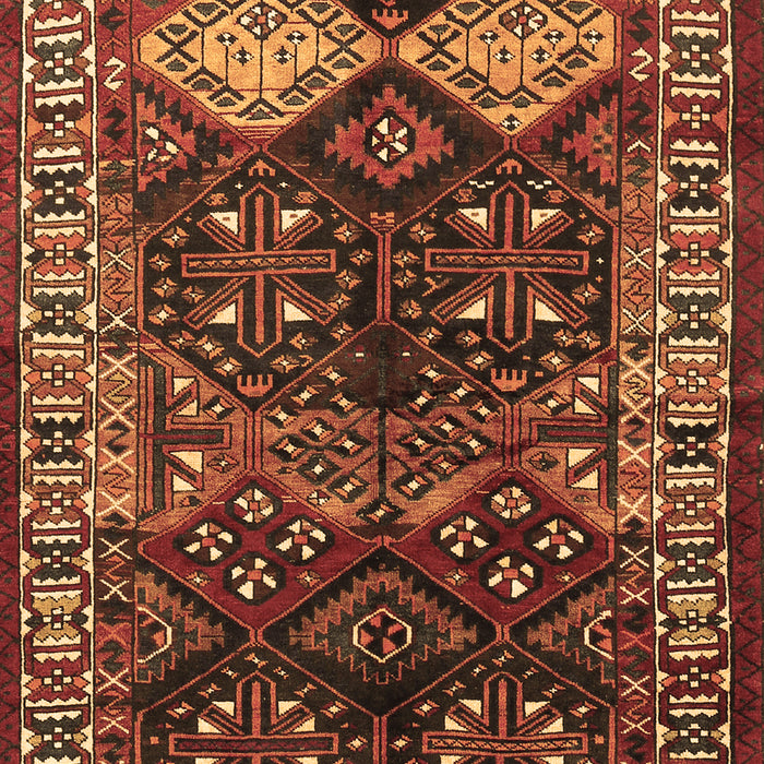 Machine Washable Persian Brown Traditional Rug, wshtr718brn