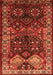 Serging Thickness of Machine Washable Persian Orange Traditional Area Rugs, wshtr718org