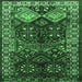 Square Persian Emerald Green Traditional Rug, tr718emgrn
