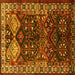Square Persian Yellow Traditional Rug, tr718yw