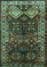 Machine Washable Persian Turquoise Traditional Area Rugs, wshtr718turq