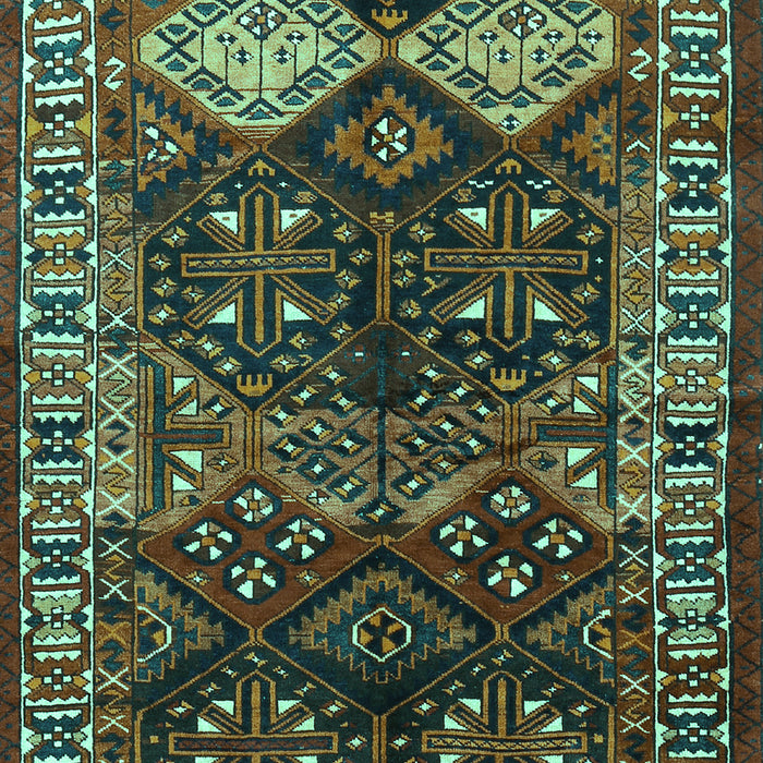 Machine Washable Persian Turquoise Traditional Area Rugs, wshtr718turq
