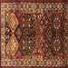 Square Machine Washable Persian Brown Traditional Rug, wshtr718brn