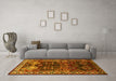 Machine Washable Persian Yellow Traditional Rug in a Living Room, wshtr718yw