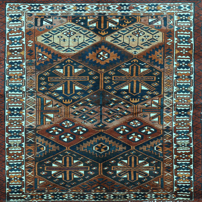 Square Persian Light Blue Traditional Rug, tr718lblu