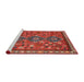 Sideview of Machine Washable Traditional Rust Pink Rug, wshtr719