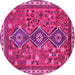 Round Persian Pink Traditional Rug, tr719pnk