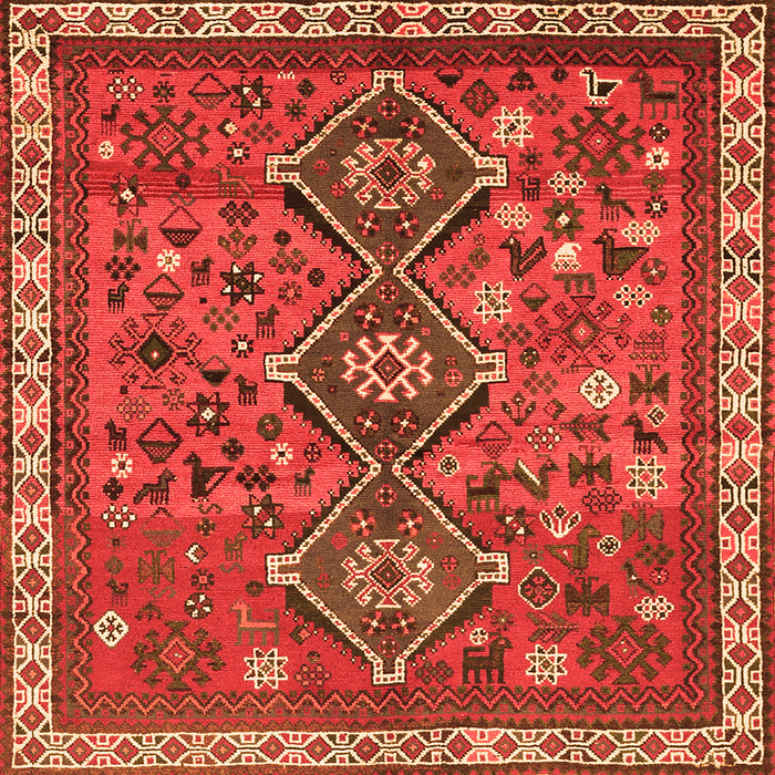 Serging Thickness of Persian Orange Traditional Rug, tr719org